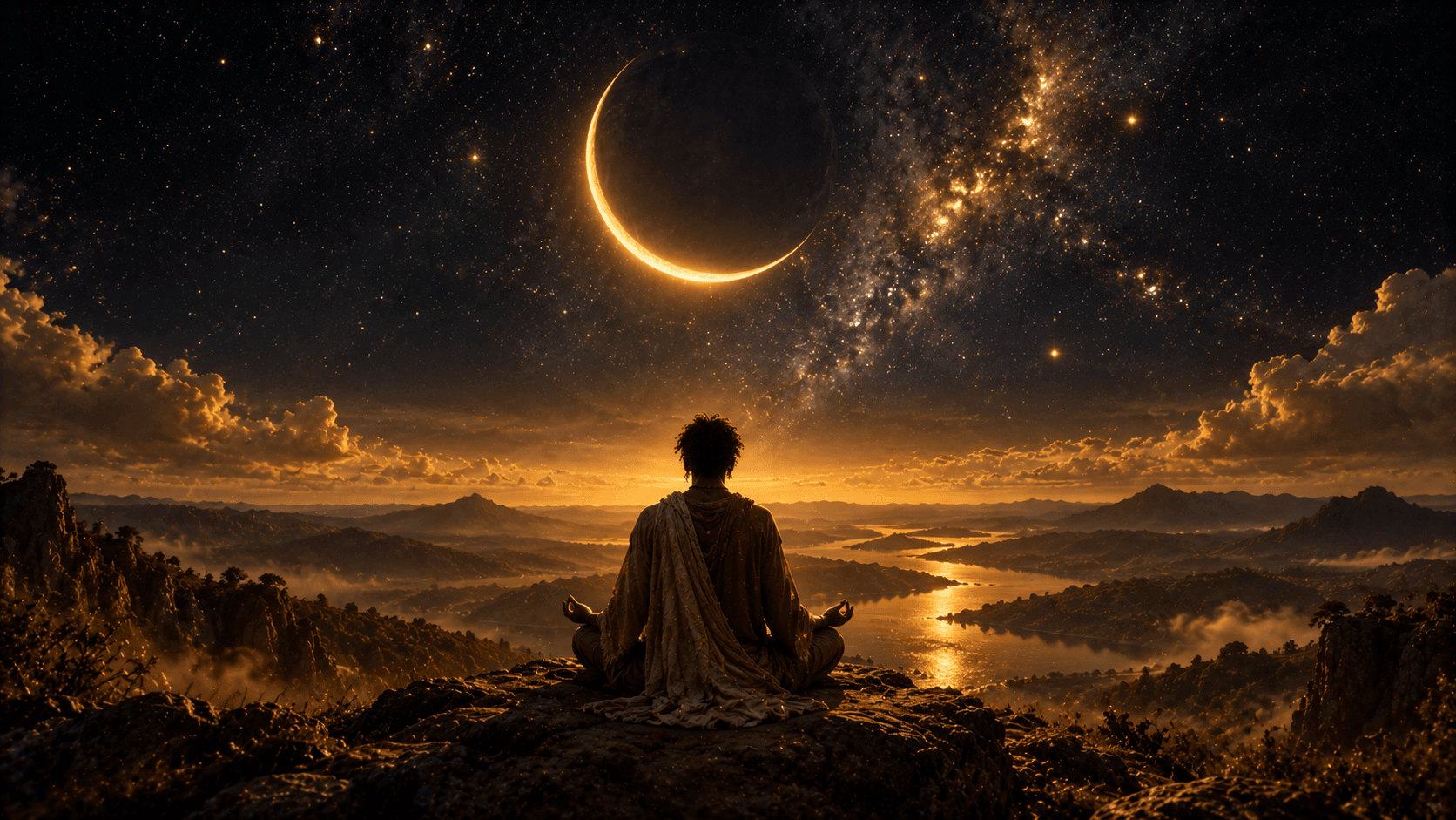 Intention meditation by Hillis Pugh for the new moon cycle to release old beliefs welcome truest desires and create with deliberate intention